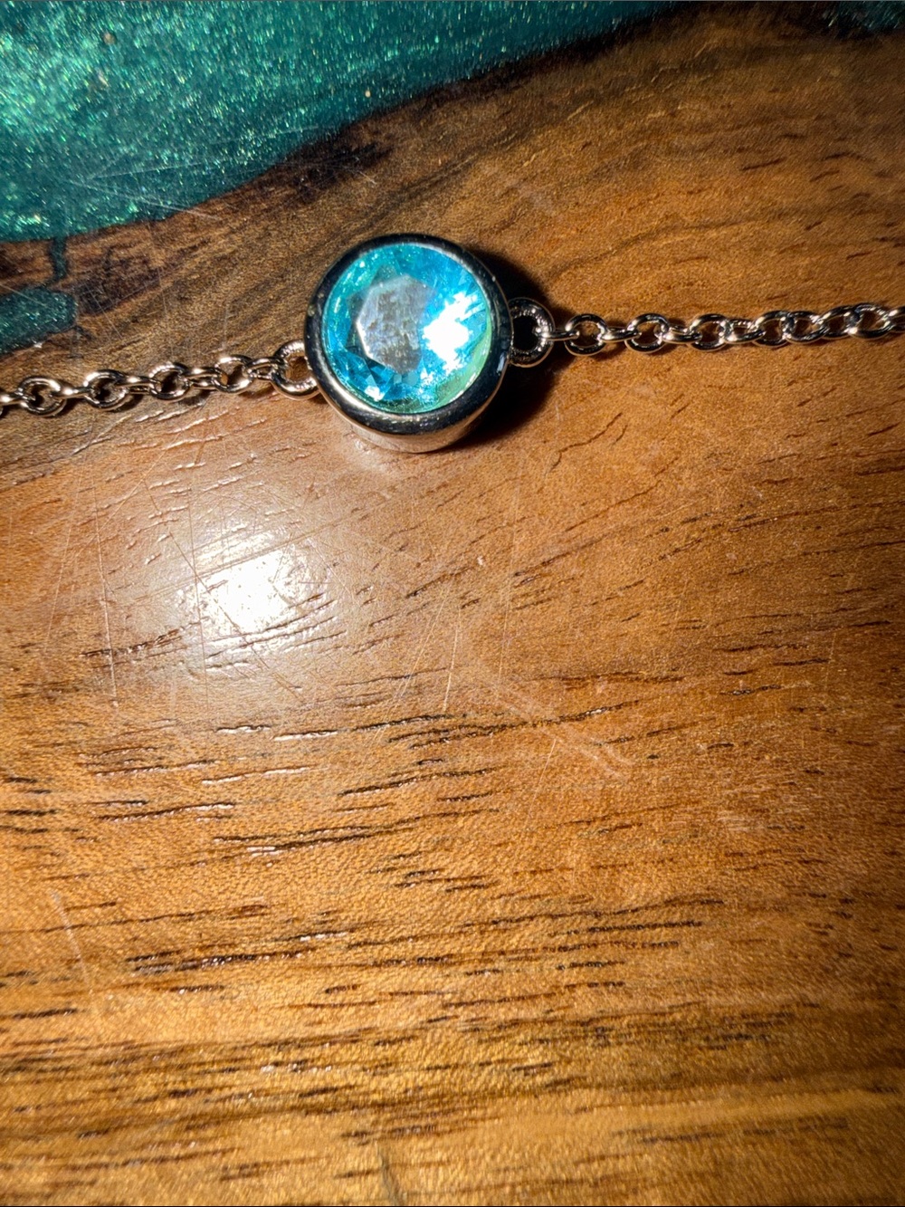Malibu Silver Bracelet with Aqua Stone